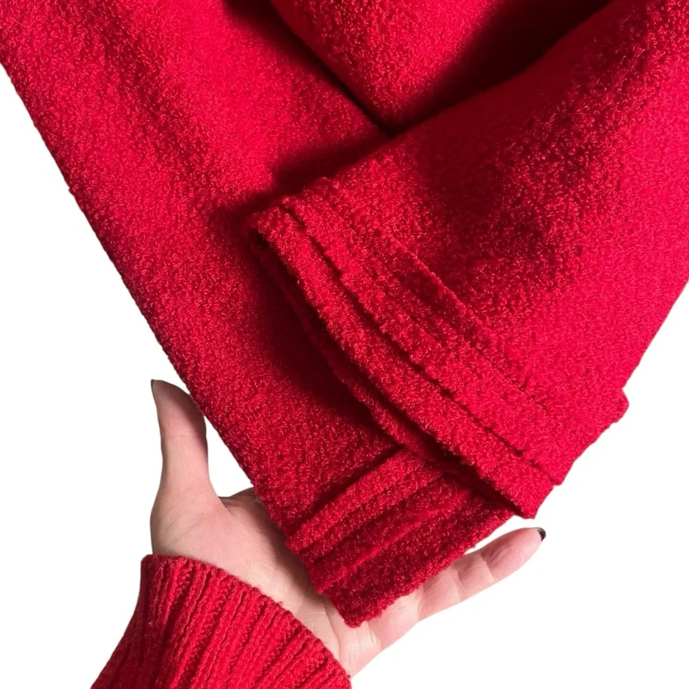 Vintage Carolina Herrera New York Red Virgin Wool Jacket – Size 16 - Picture 5 of 16